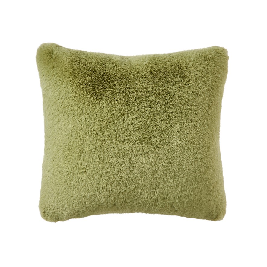 Green faux clearance fur cushion