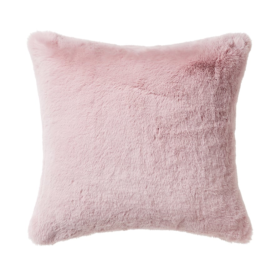 Pink faux fur pillow sale