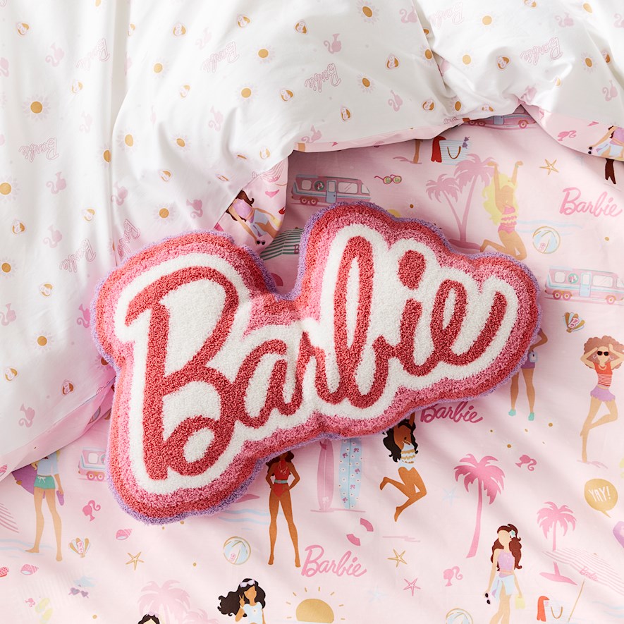 Adairs Kids Barbie Logo Cushion Adairs