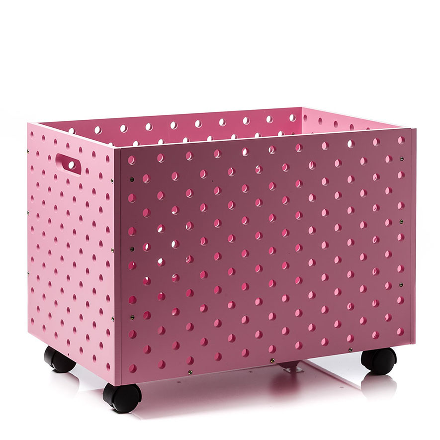 Adairs Kids Pink Toy Box on Wheels Adairs