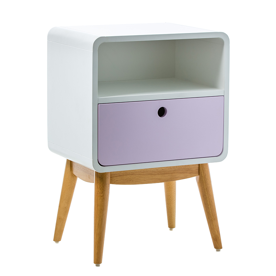 lilac bedside table