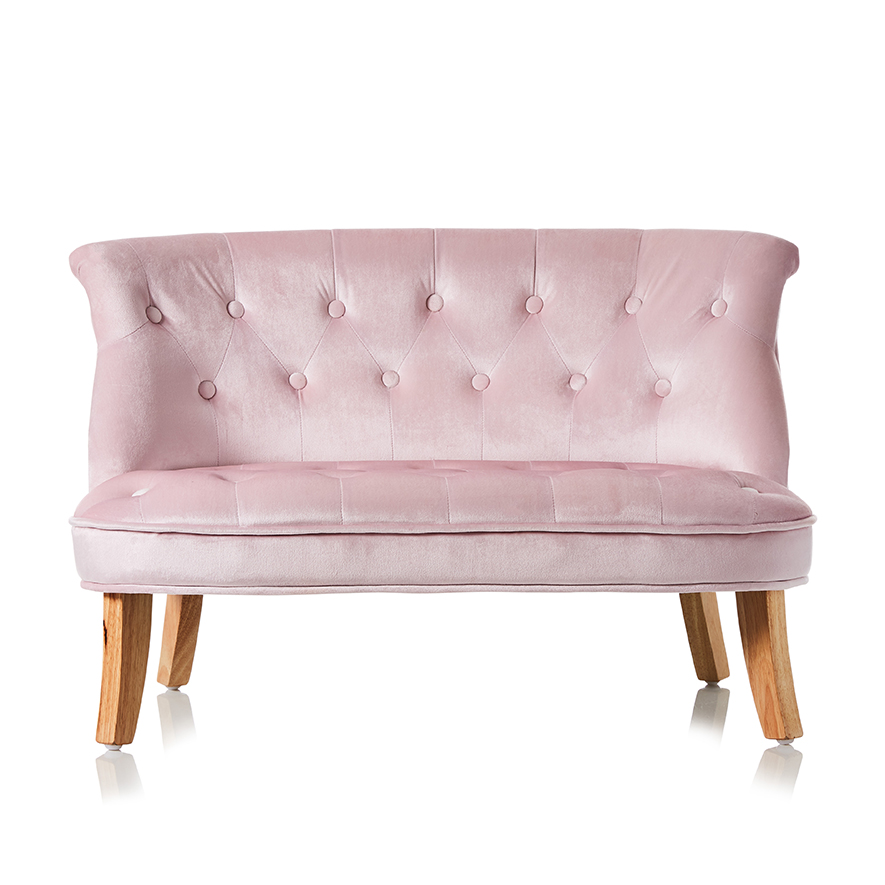 Adairs Kids Valentina Velvet Sofa Pink Adairs