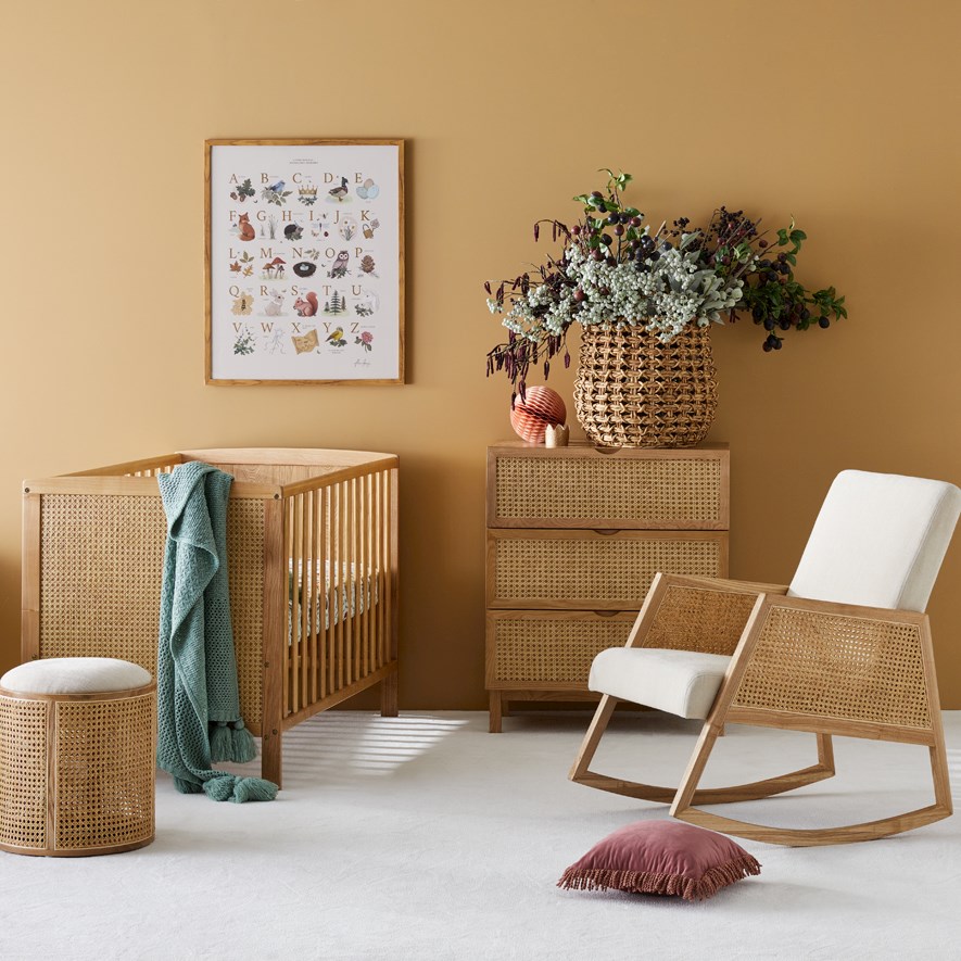 Adairs Baby Arden Natural Rattan Rocking Chair Adairs