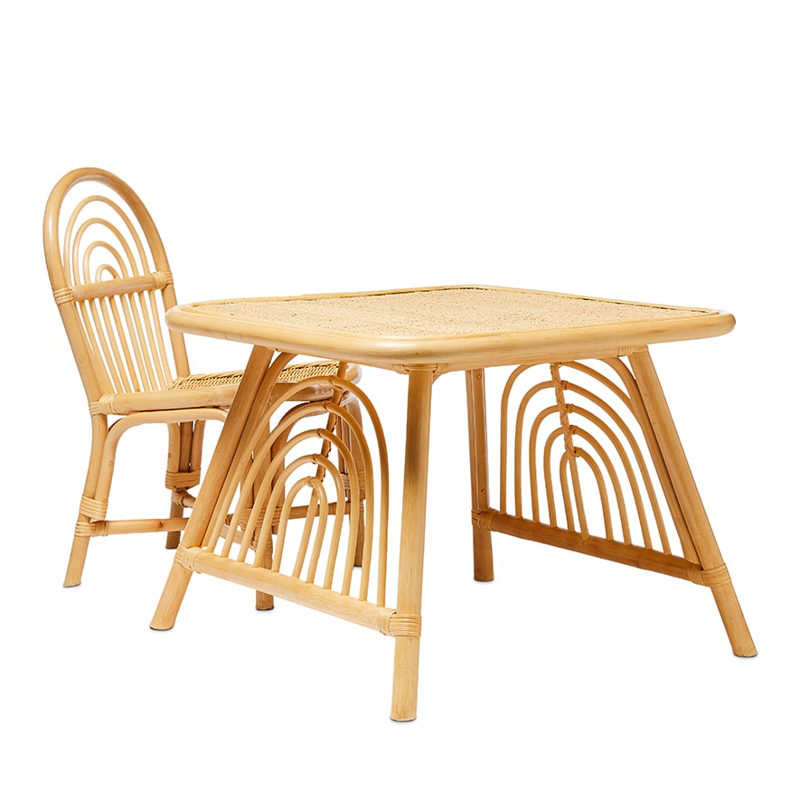 Kids wicker best sale table and chairs