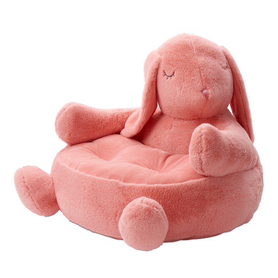 pink plush chair