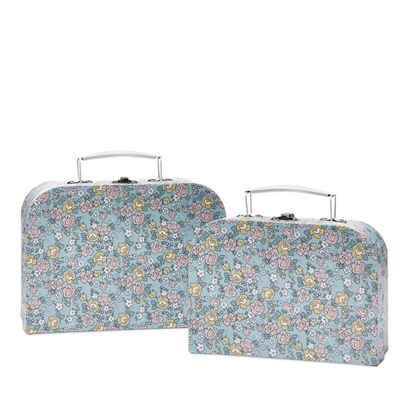 Adairs Kids - Decorative Blue Floral Set of 2 Suitcase | Adairs