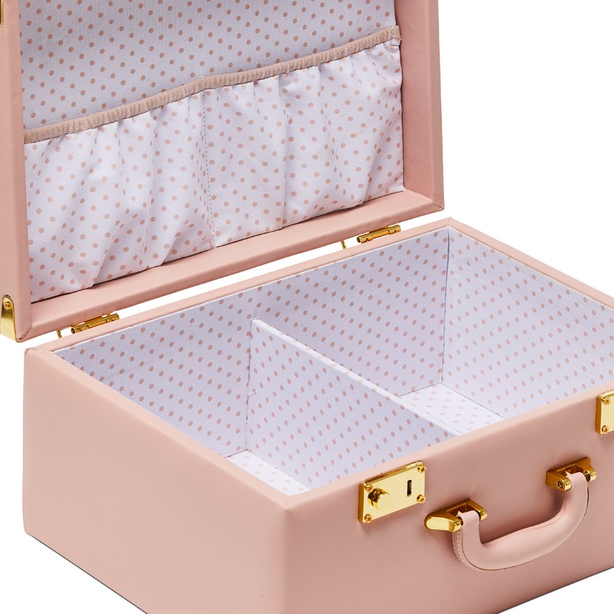 pink storage suitcase