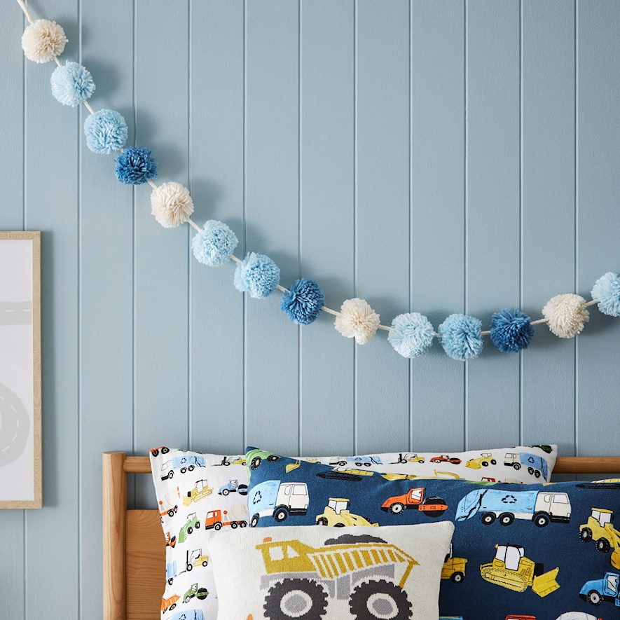 Adairs Kids Designer Blues Pom Pom Garland Home Gifts Adairs