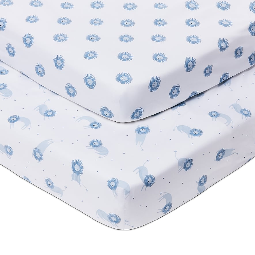 Adairs Baby - Baby Animal Cotton Lion Fitted Sheet Range 