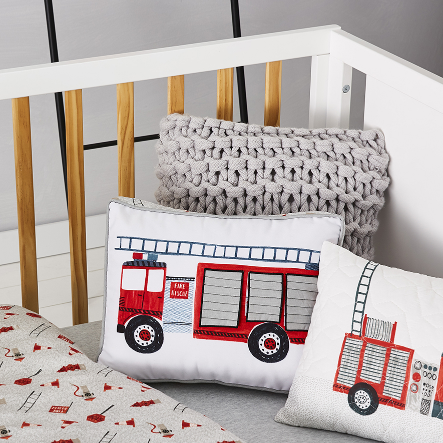 Fire truck crib bedding on sale