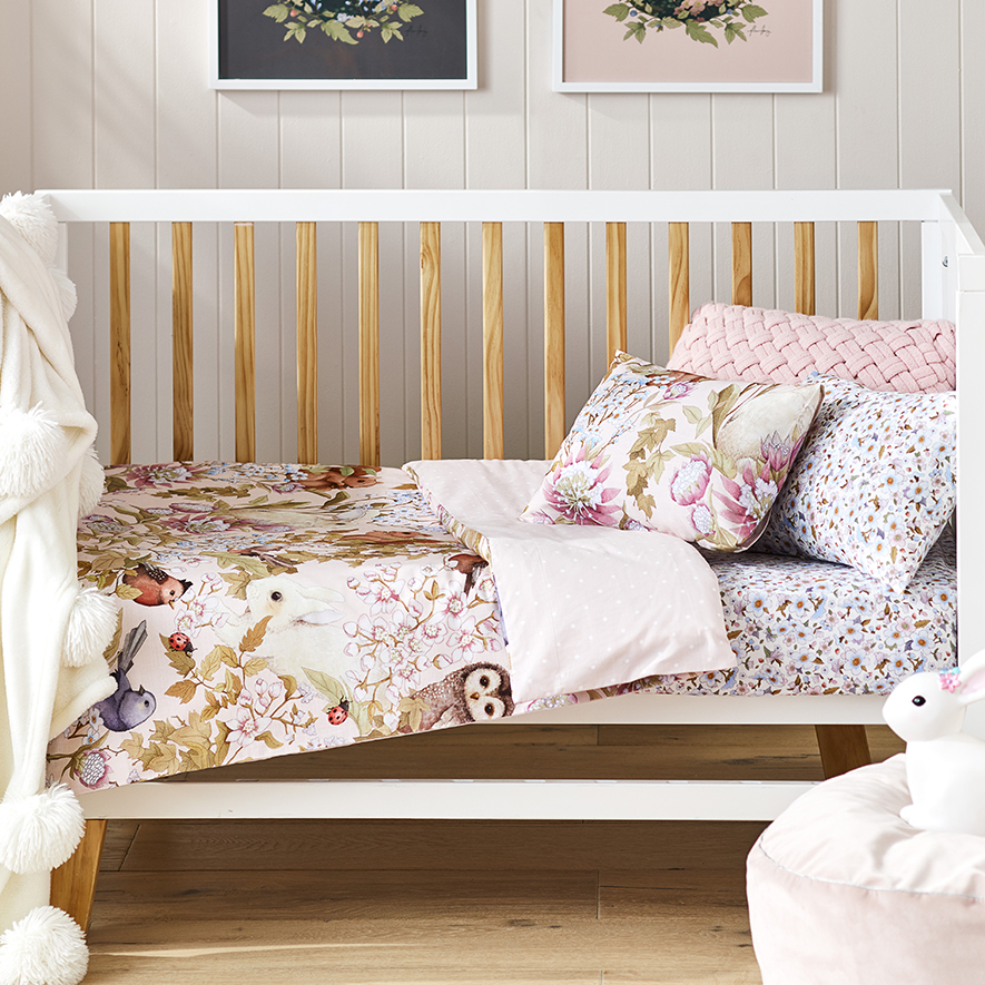 Adairs Kids Fleur Harris Woodland Multi Cot Quilt Cover Set Adairs