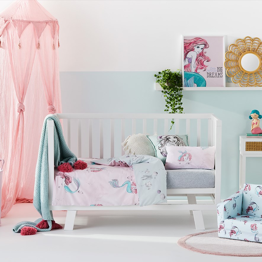 Mermaid cot outlet bedding