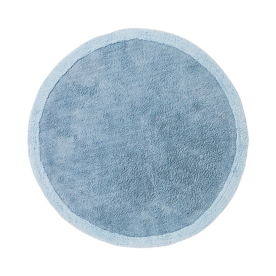 Round blue deals rug