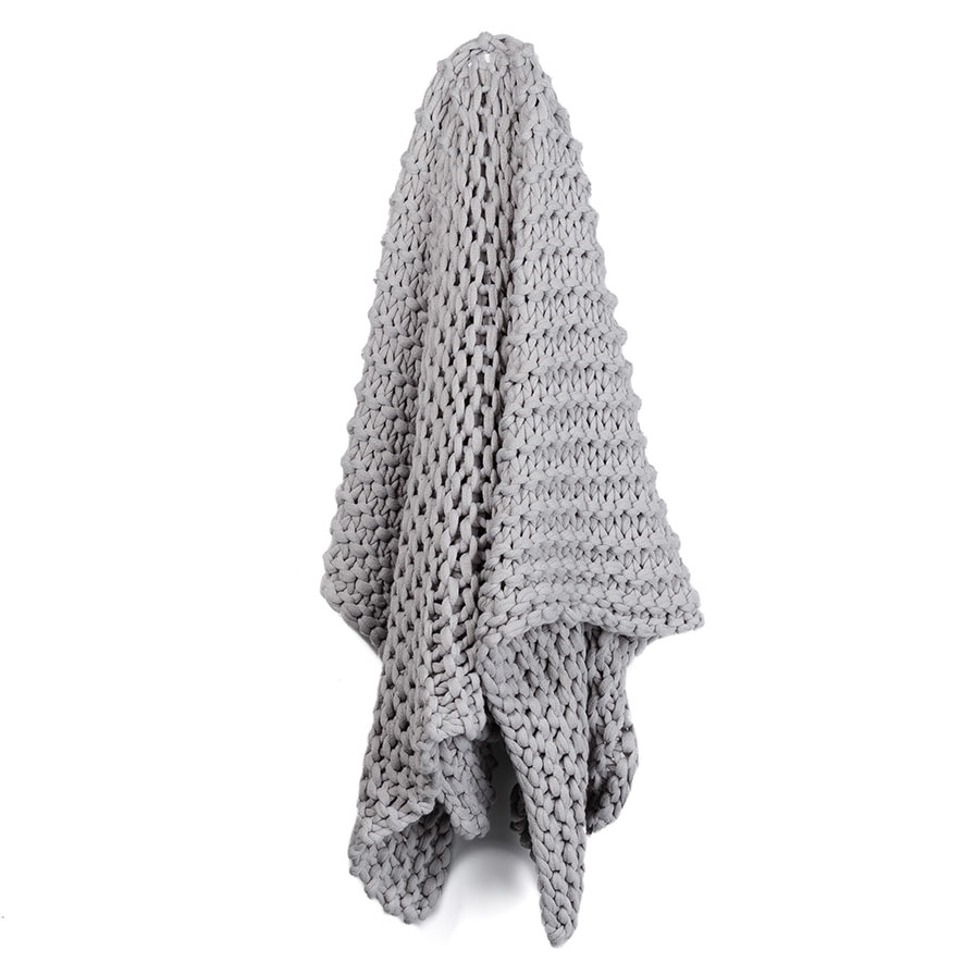 Kennedy Knit Throw Pale Grey Adairs