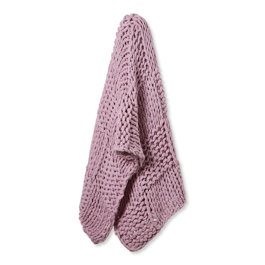 Lilac knitted throw sale