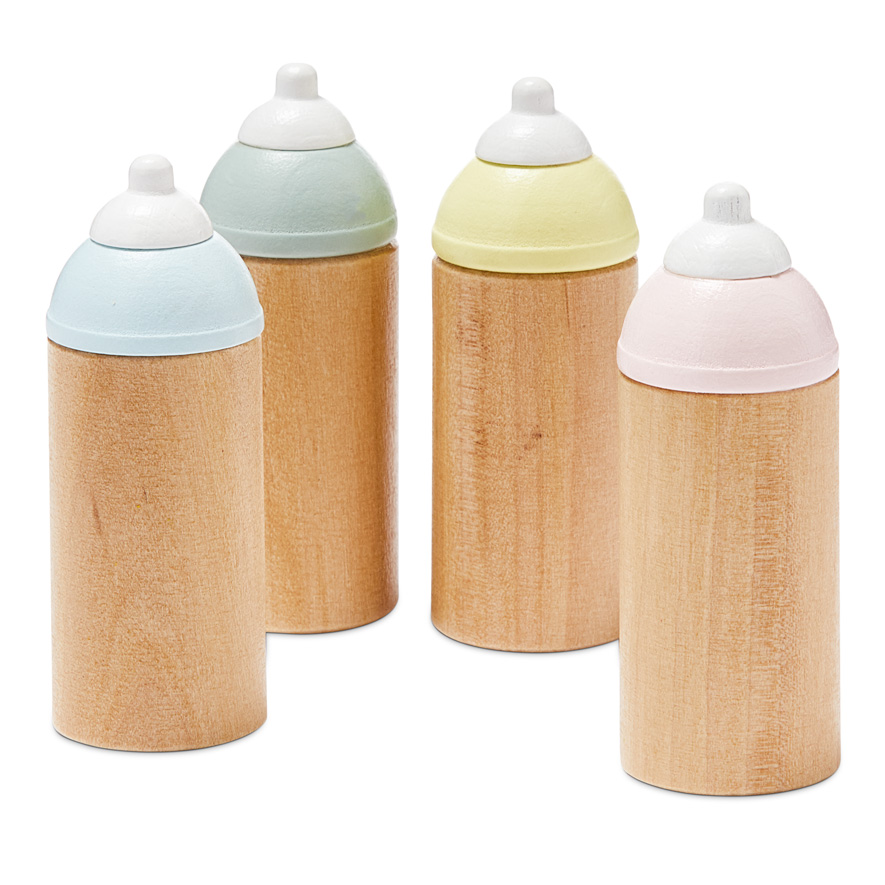 Wooden baby doll store bottle