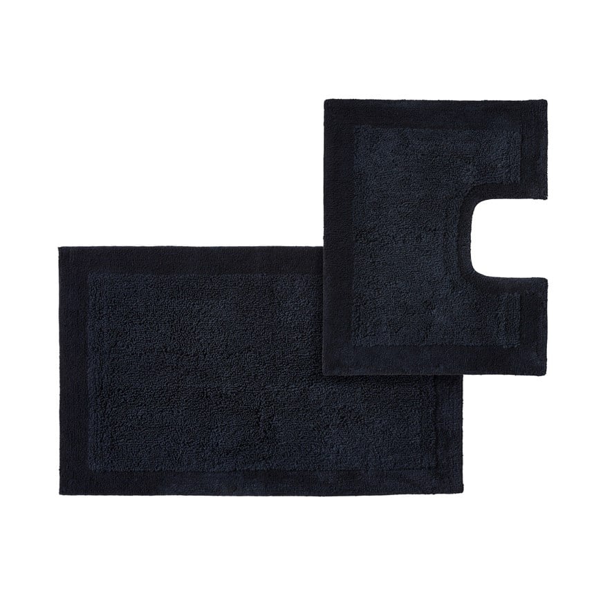 Nicola Navy Combed Cotton Bath Mats Adairs