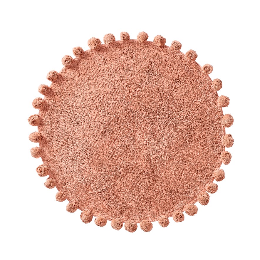 round pom pom bath mat