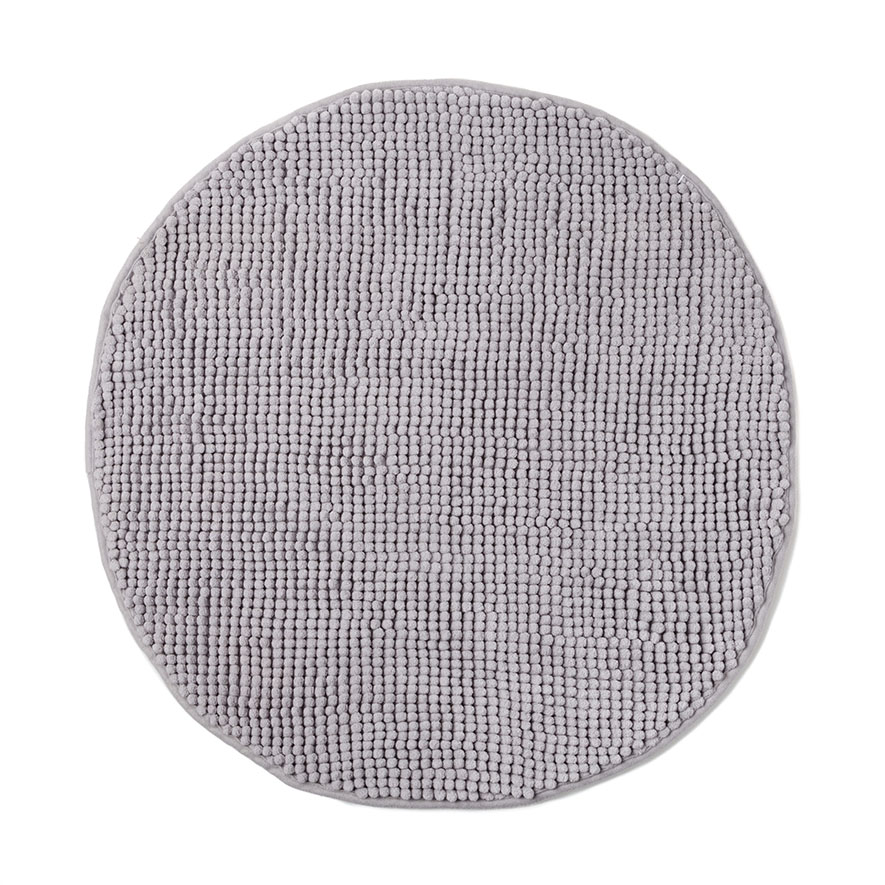 Home Republic - Microplush Bobble Round Bath Mat Grey | Adairs