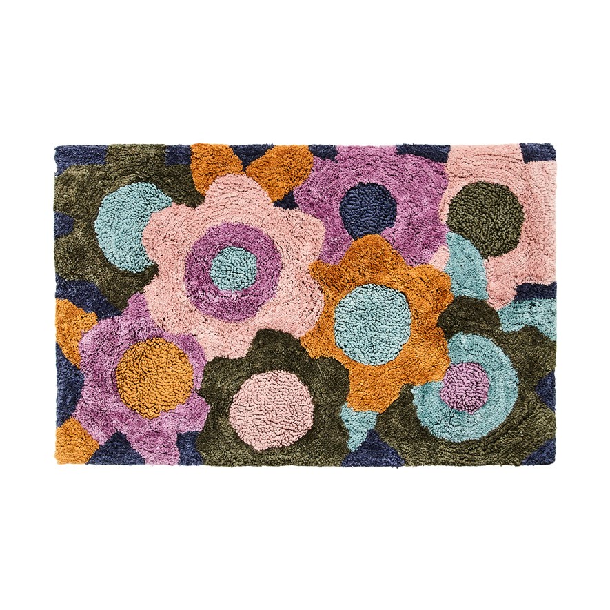 Floral bath store mat