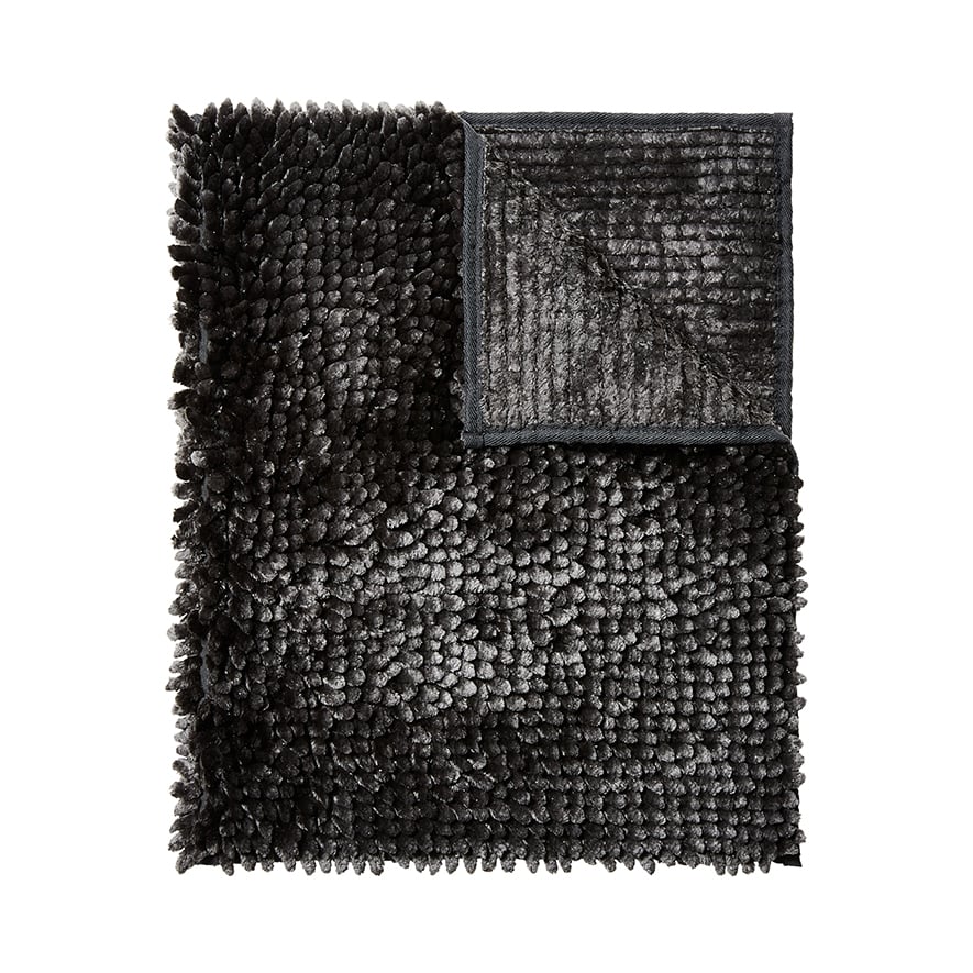 Microplush Luxe Bobble Bath Mat in Coal | Adairs