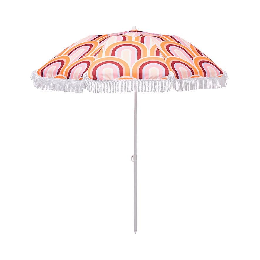 Retro Rainbow Pinks Beach Umbrella Adairs