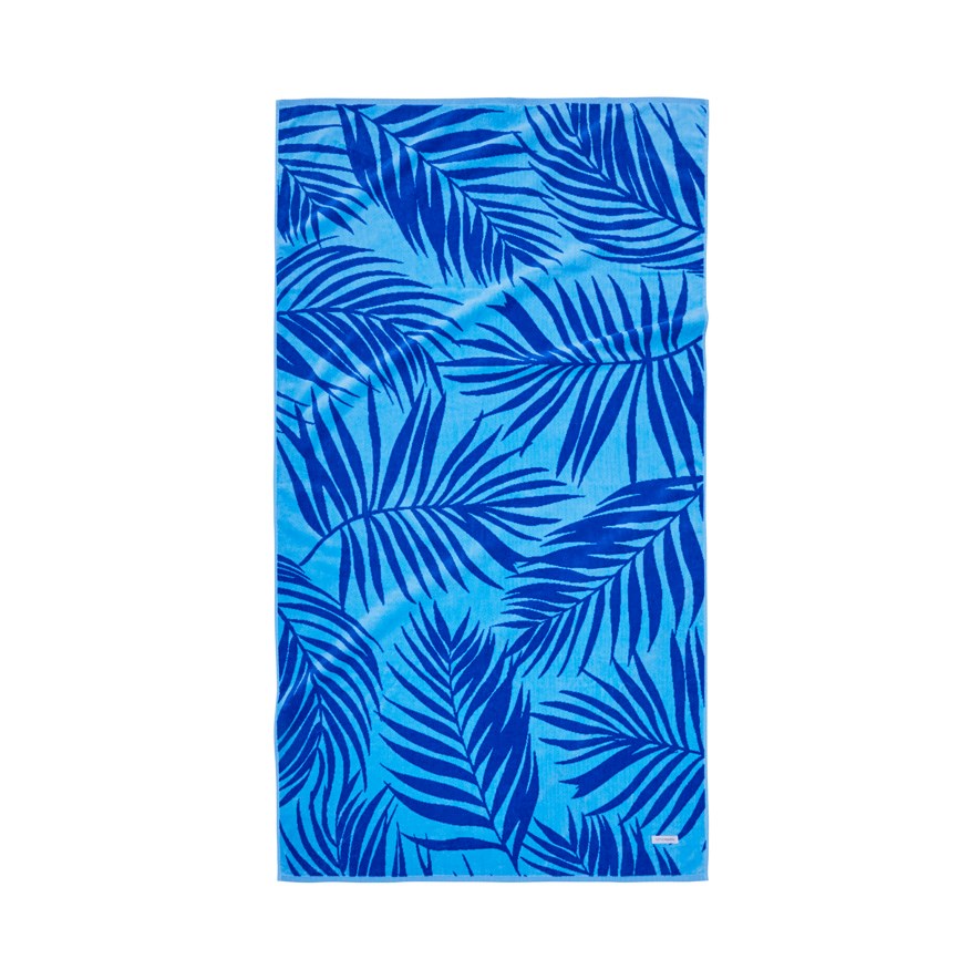 Whitsundays Blue Velour Beach Towel | Adairs