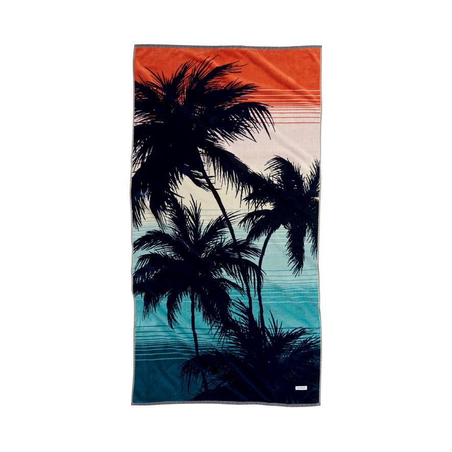 Retro Palm Velour Beach Towel | Adairs