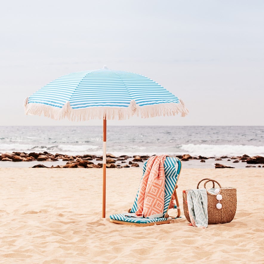 White beach store umbrella