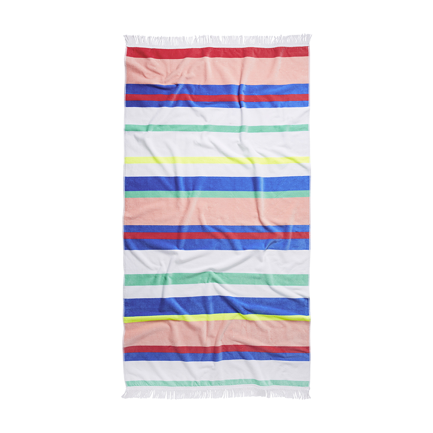 Velour Beach Towel Havana Stripe | Adairs