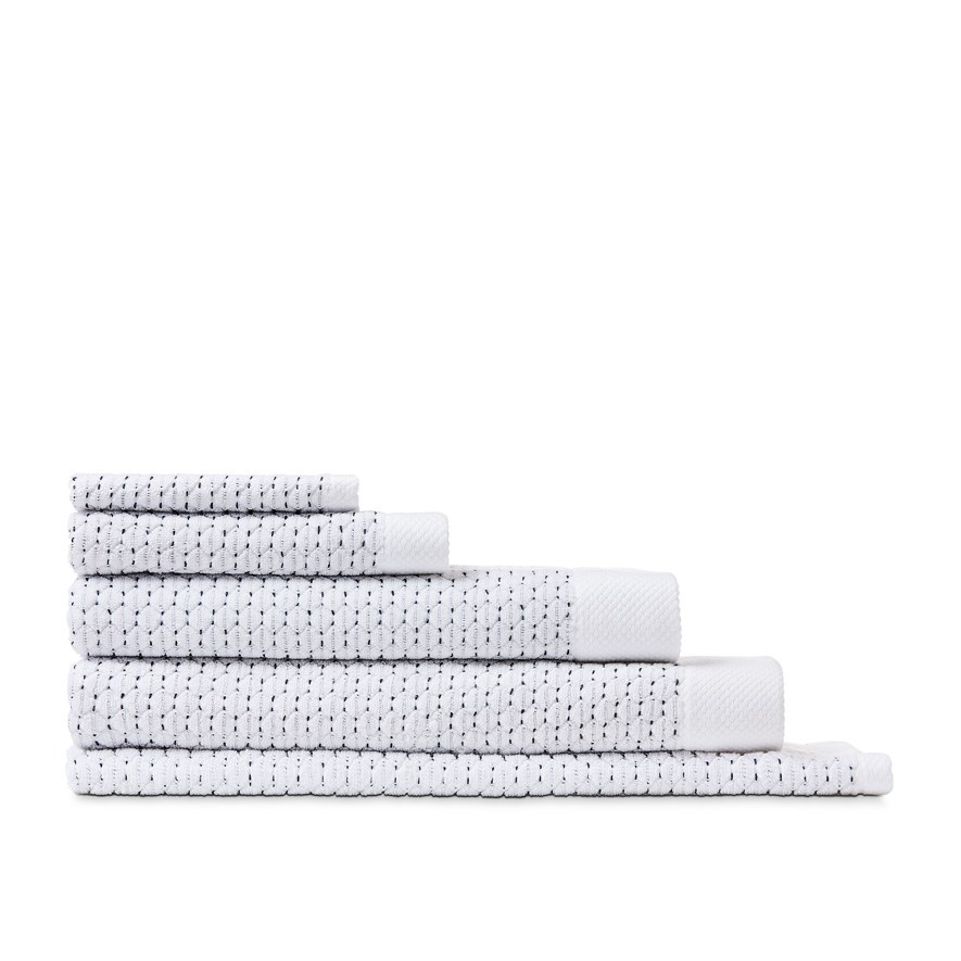 Navara Snow Textured Bamboo Cotton Towel Range | Adairs