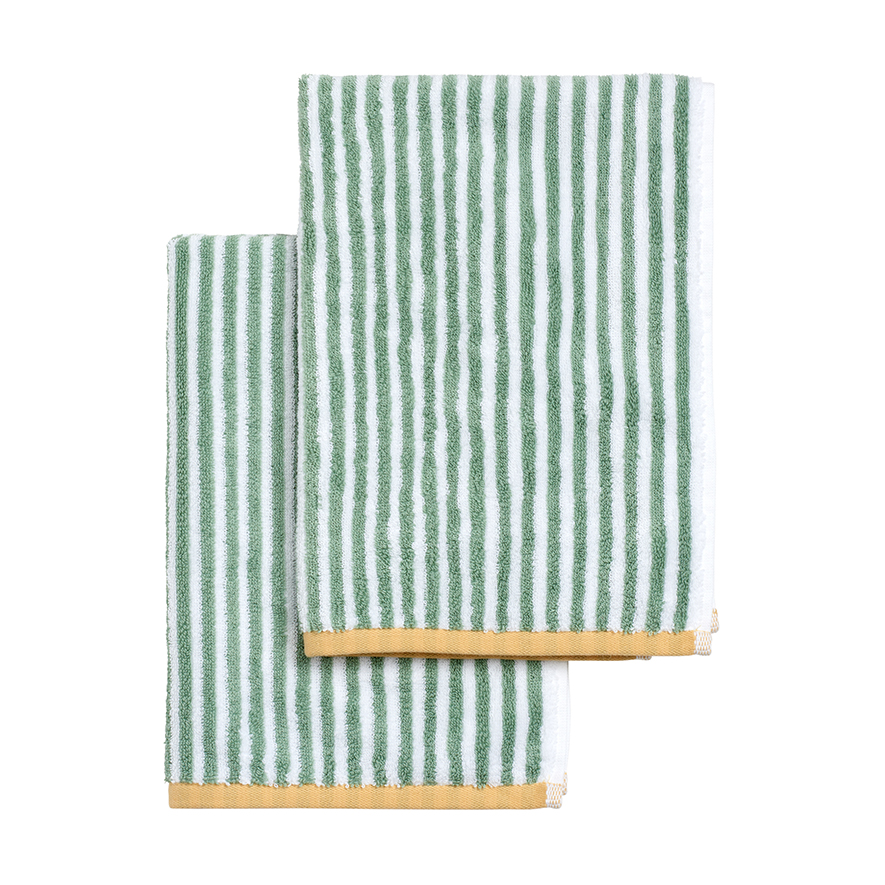 Eucalyptus Stripe Hand Towel 2 Pack | Adairs