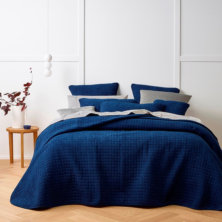 Bianca - Turin Indigo Coverlet Set + Accessories | Adairs