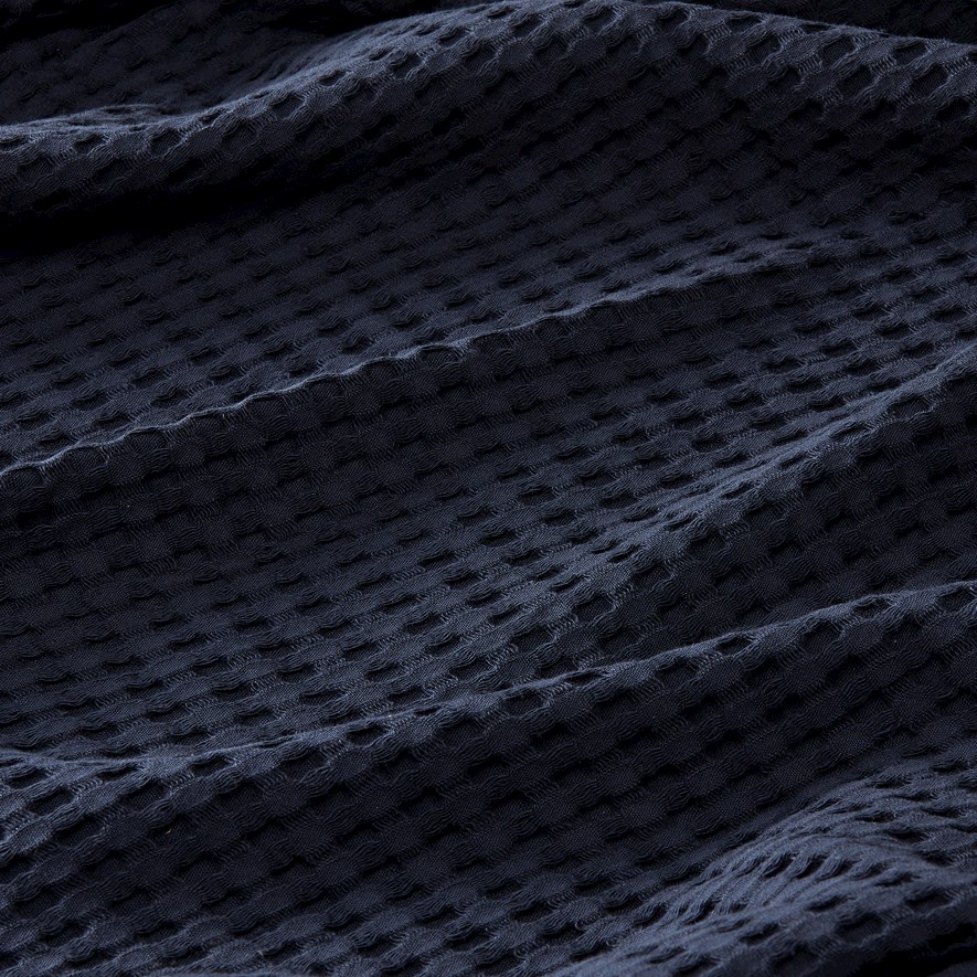 European Collection Turkish Cotton Navy Waffle Blanket | Adairs