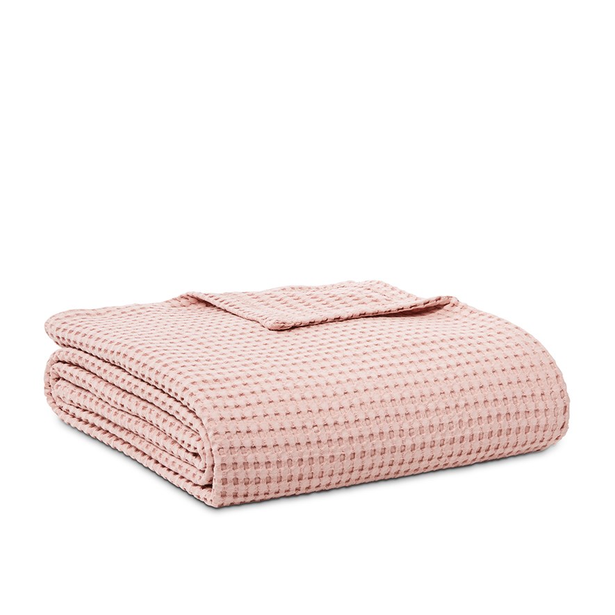 Pink waffle throw sale