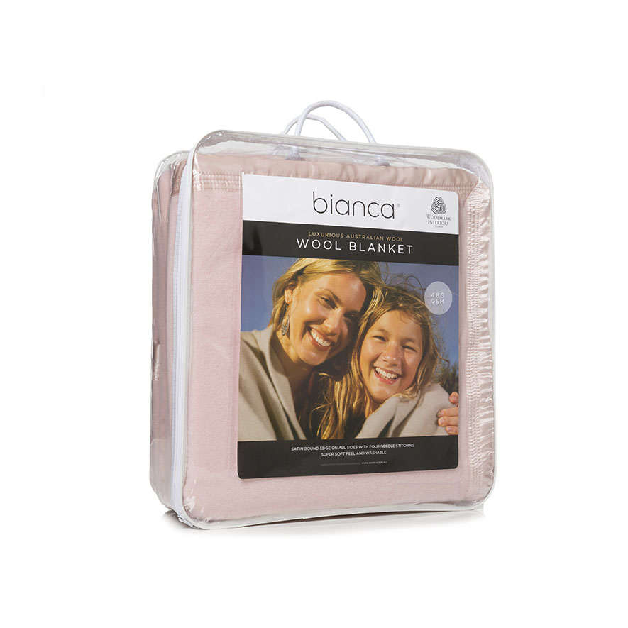 Bianca Australian Wool Dusty Pink Blanket Adairs