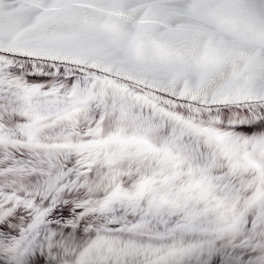 Montana Grey Wolf Fur Blanket Adairs