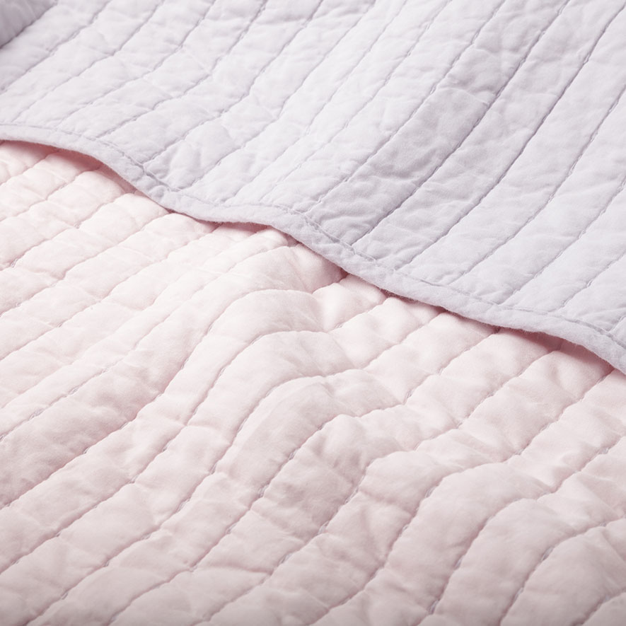 Mercer + Reid - Florence Pink & Silver Quilted Blanket 