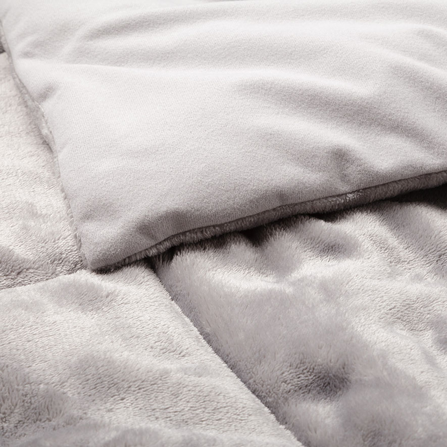 Mercer + Reid - Plush Quilted Blanket Silver - Bedroom Blankets ...