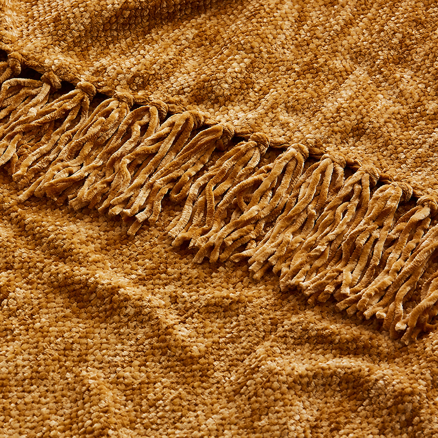 Mustard chenille throw sale