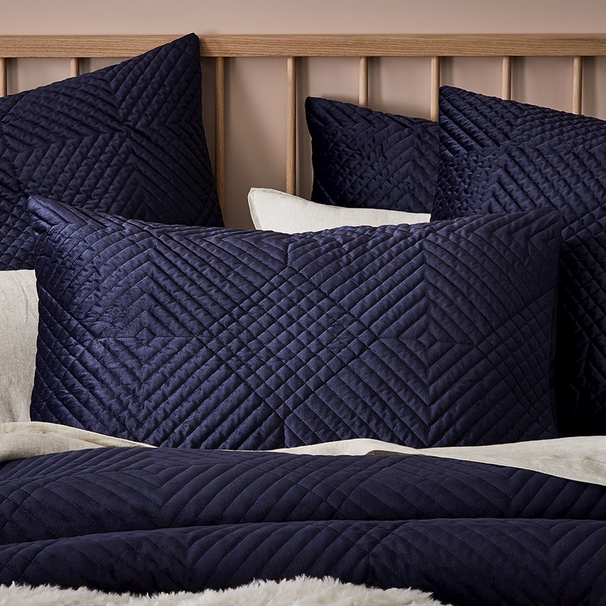 Navy velvet shop european pillowcase