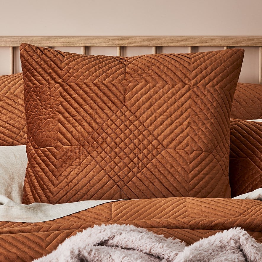 Rust european outlet pillowcase