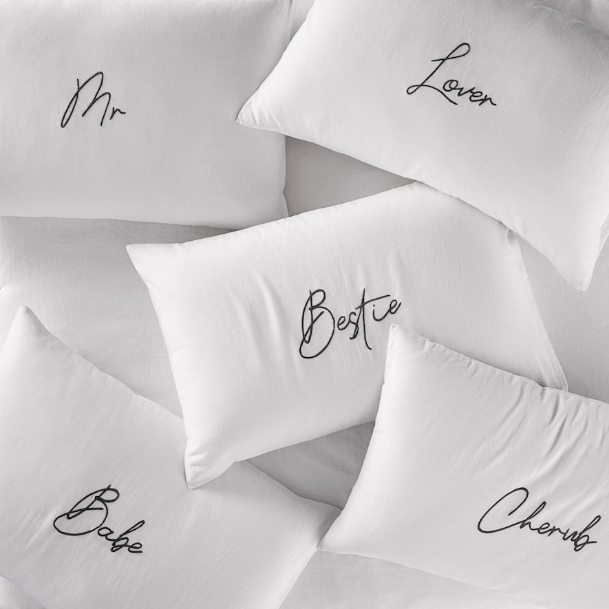 Mr and on sale mrs embroidered pillowcases