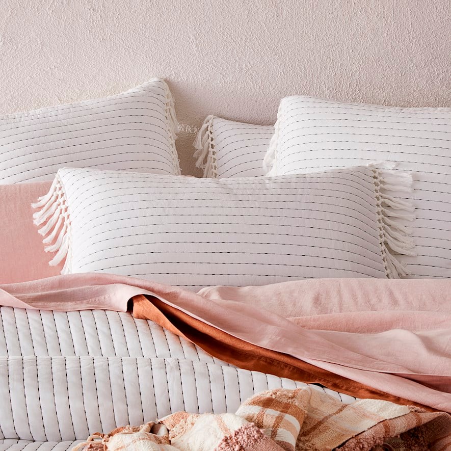 Victoria Off White Quilted Pillowcase | Adairs