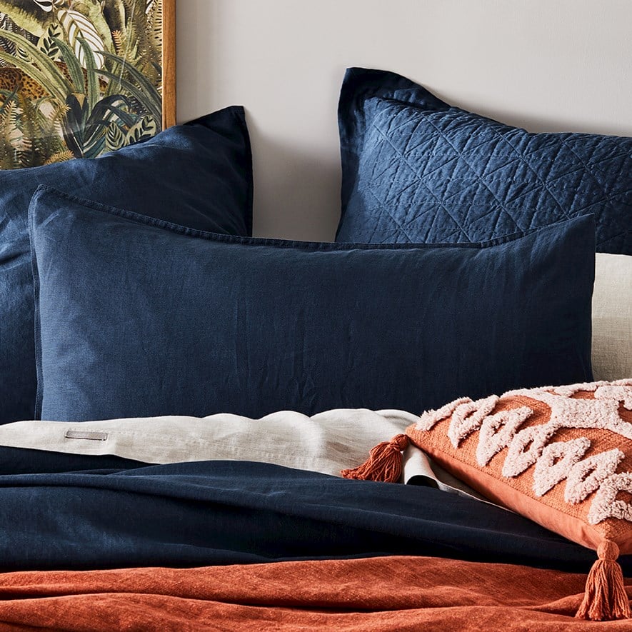 Navy blue european outlet pillowcases