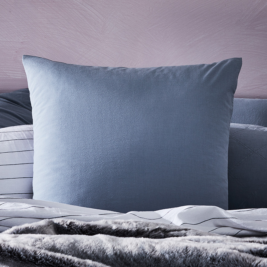 Stonewashed Cotton Dusty Blue Pillowcases Adairs