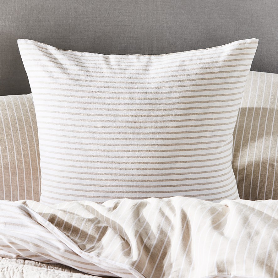 Striped linen shop pillow cases