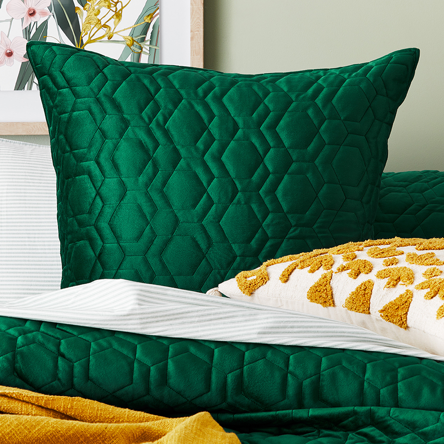 Green velvet cheap european pillowcase