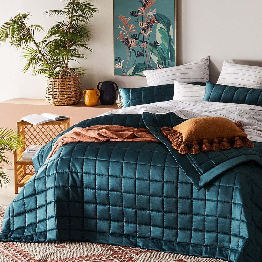 Teal quilts on sale and bedspreads