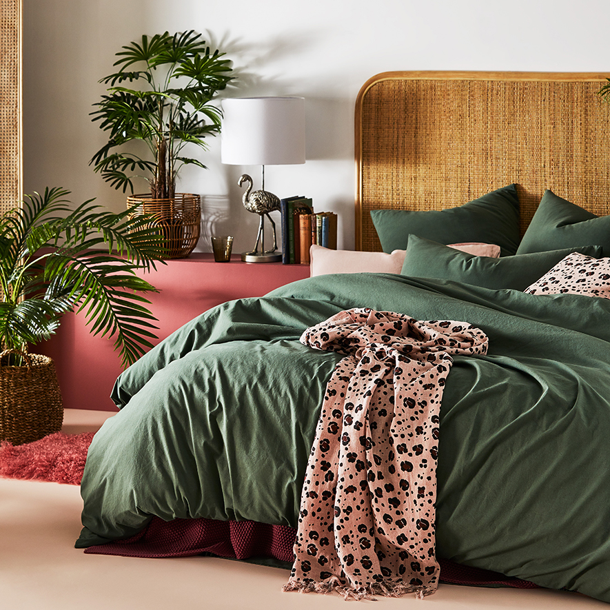 Forest green store duvet cover